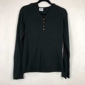Columbia Knit Hooded Sweater Black Size Medium